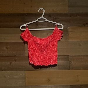 Red and White Crop top